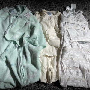 lot of 3 Halo brand sleep sack swaddles (2 newborn, 1 small)